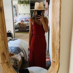 Rhythm Livin' Rust Midi Dress with Belt